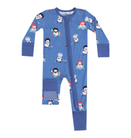 Angel Dear Angel Dear Zipper Romper - Snow Folks Ice Hockey