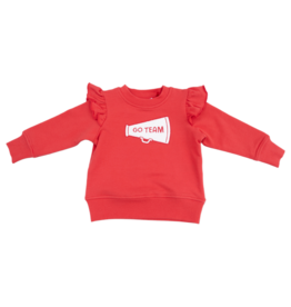 Angel Dear Angel Dear French Terry Ruffle Varsity Sweatshirt - Red