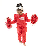 Angel Dear Angel Dear French Terry Ruffle Varsity Sweatshirt - Red