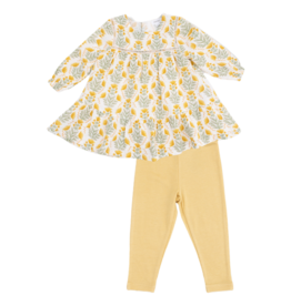 Angel Dear Angel Dear Ladder Trim Dress & Legging Set - Winter Dandelions