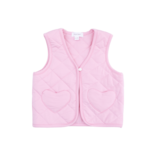 Angel Dear Angel Dear Quilted Vest w/ Heart Pocket - Romance Rose