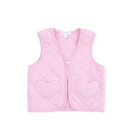 Angel Dear Angel Dear Quilted Vest w/ Heart Pocket - Romance Rose