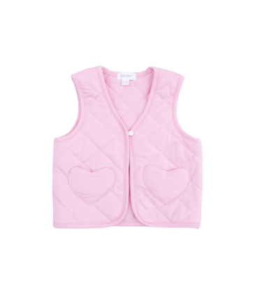 Angel Dear Angel Dear Quilted Vest w/ Heart Pocket - Romance Rose