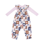 Angel Dear Angel Dear Smocked Overall & Bodysuit Set - Patchwork Cowgirl