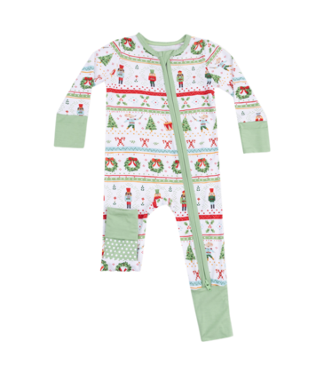 Angel Dear Angel Dear Zipper Romper - Nutcracker Fair Isle
