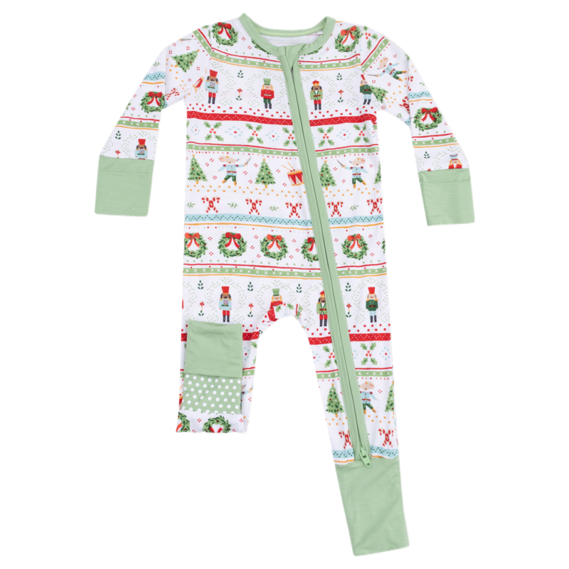 Angel Dear Angel Dear Zipper Romper - Nutcracker Fair Isle