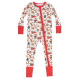 Angel Dear Angel Dear Zipper Romper - Cowboy Christmas