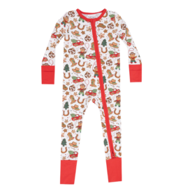 Angel Dear Angel Dear Zipper Romper - Cowboy Christmas