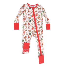 Angel Dear Angel Dear Zipper Romper - Cowgirl Christmas