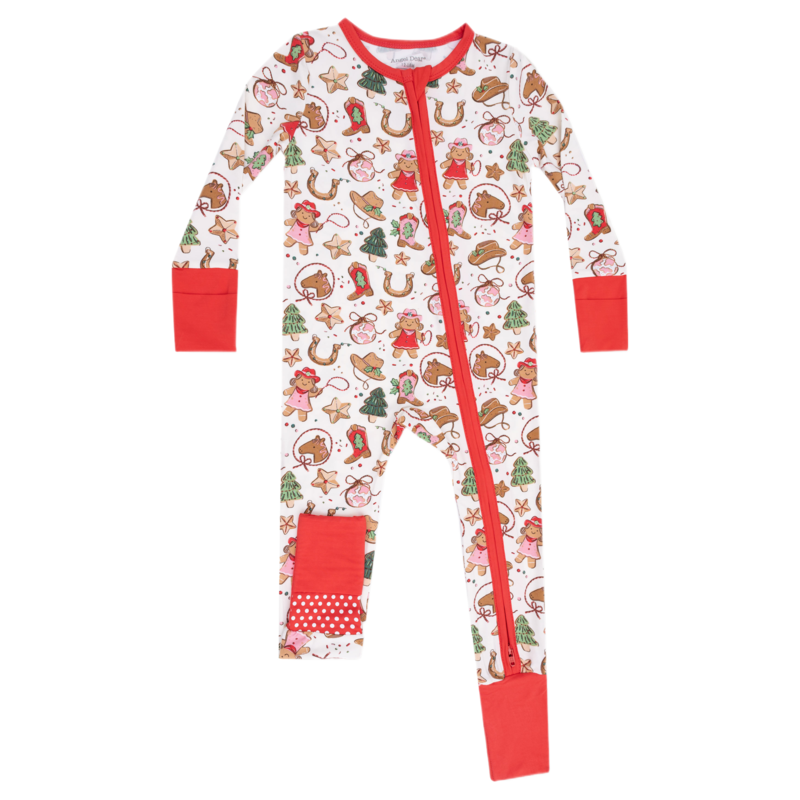 Angel Dear Angel Dear Zipper Romper - Cowgirl Christmas