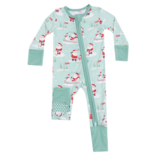 Angel Dear Angel Dear Zipper Romper - Golfing Santa & Elves