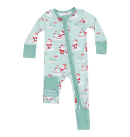 Angel Dear Angel Dear Zipper Romper - Golfing Santa & Elves