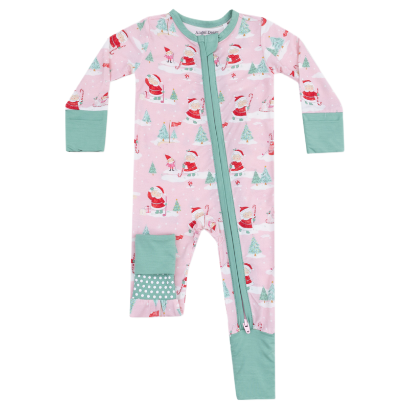 Angel Dear Angel Dear Zipper Romper - Golfing Mrs. Claus & Elves