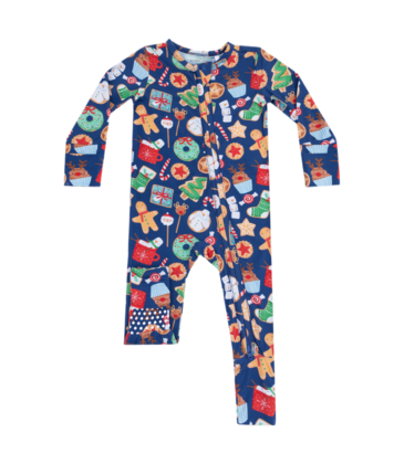 Angel Dear Angel Dear Zipper Romper - Christmas Treats