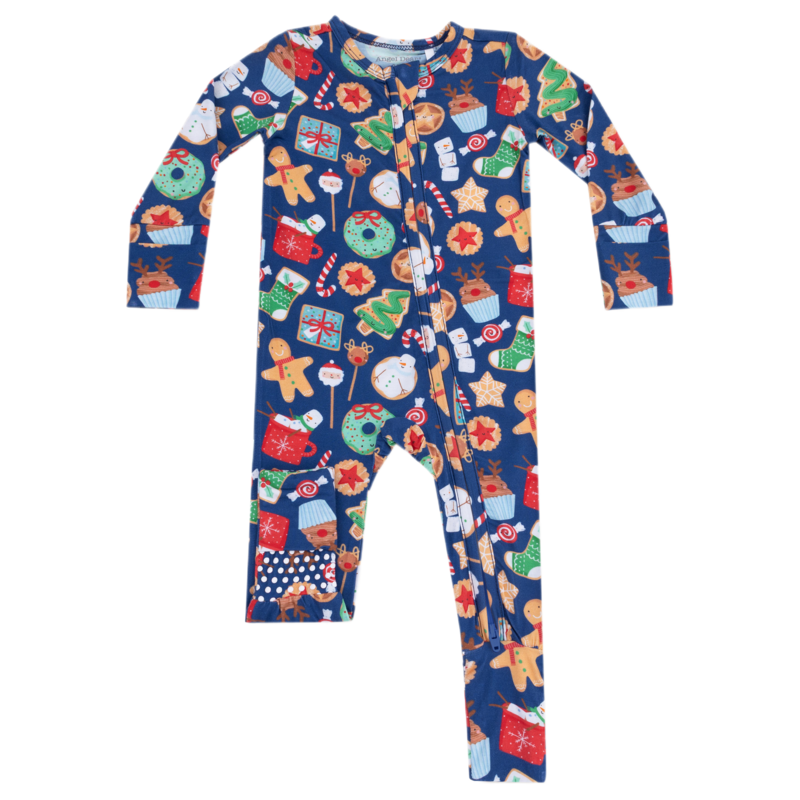 Angel Dear Angel Dear Zipper Romper - Christmas Treats