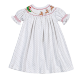 Baby Loren Santa's Sleigh Smocked Bishop Dress