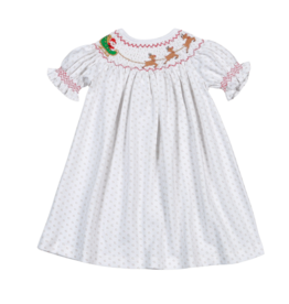 Baby Loren Santa's Sleigh Smocked Bishop Dress