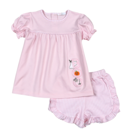 Baby Loren Spooky Pink Applique Short Set