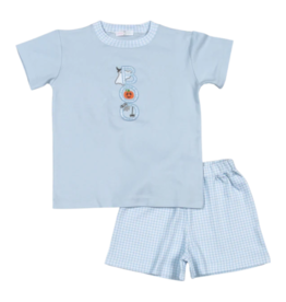 Baby Loren Spooky Blue Applique Short Set
