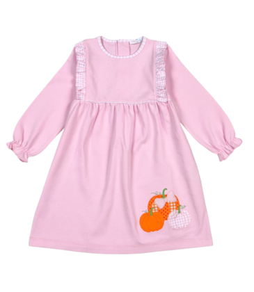 Baby Loren Tractors and Pumpkins Applique Dress