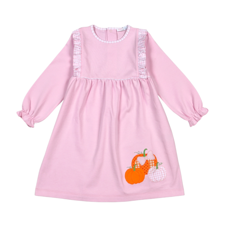 Baby Loren Tractors and Pumpkins Applique Dress