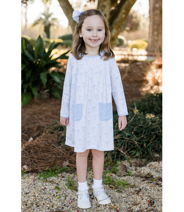 James & Lottie James & Lottie Blue Bows Lennon Dress