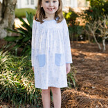 James & Lottie James & Lottie Blue Bows Lennon Dress