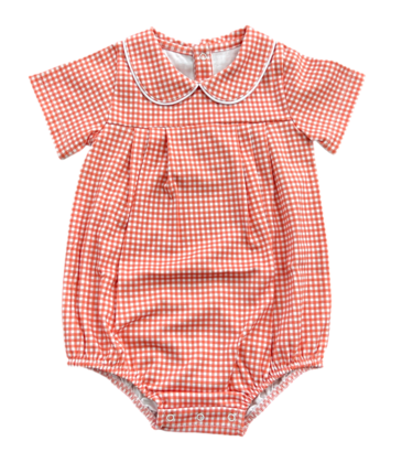 James & Lottie James & Lottie Orange Gingham Finn Bubble