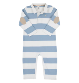 The Beaufort Bonnet Company TBBC Sir Proper's Rugby Romper - Large Barrington Blue Stripe
