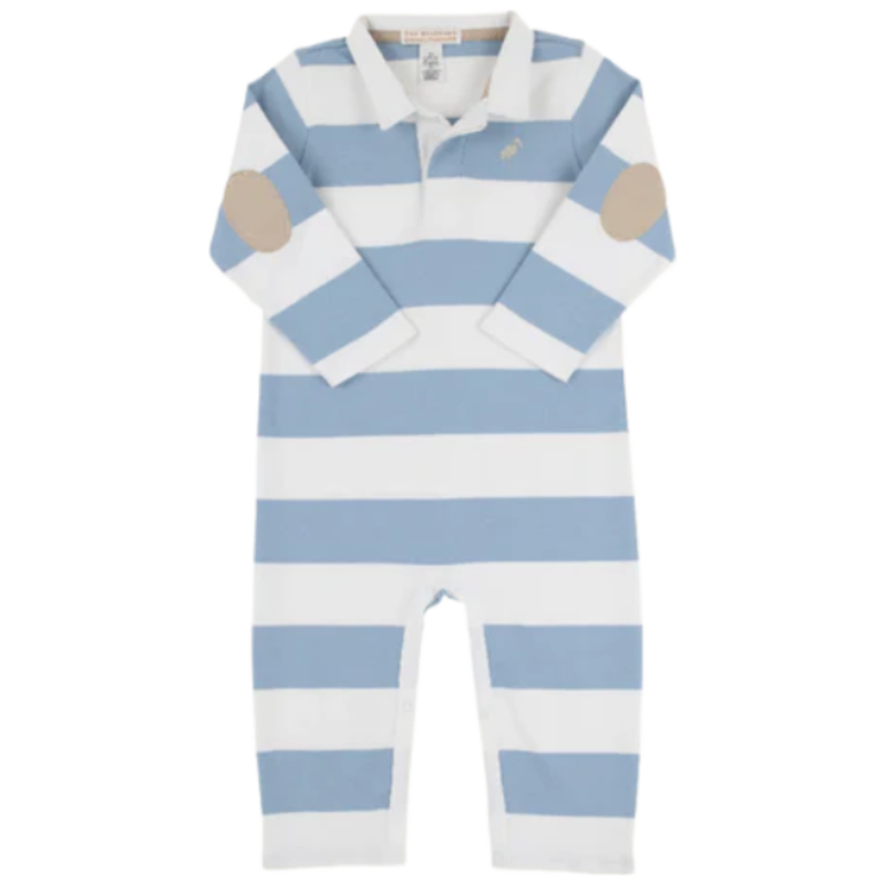 The Beaufort Bonnet Company TBBC Sir Proper's Rugby Romper - Large Barrington Blue Stripe