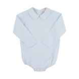 The Beaufort Bonnet Company TBBC Peter Pan Collar Onesie - Barrington Blue Mini Windowpane