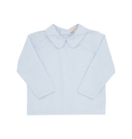 The Beaufort Bonnet Company TBBC Peter Pan Collar Shirt - Barrington Blue Mini Windowpane