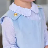 The Beaufort Bonnet Company TBBC Peter Pan Collar Shirt - Barrington Blue Mini Windowpane
