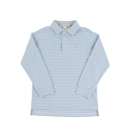 The Beaufort Bonnet Company TBBC Prim & Proper LS Polo - Barrington Blue Stripe