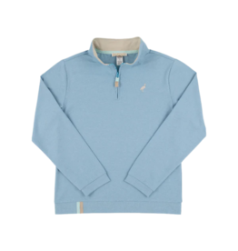 The Beaufort Bonnet Company TBBC Prepletic Hayword Half Zip - Barrington Blue/Osprey Oatmeal