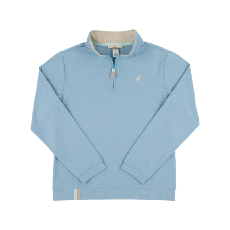 The Beaufort Bonnet Company TBBC Prepletic Hayword Half Zip - Barrington Blue/Osprey Oatmeal