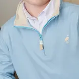 The Beaufort Bonnet Company TBBC Prepletic Hayword Half Zip - Barrington Blue/Osprey Oatmeal