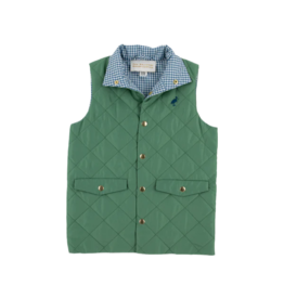 The Beaufort Bonnet Company TBBC Vaughn Vest - Gallatin Green/Barnsley Blue Mini Gingham