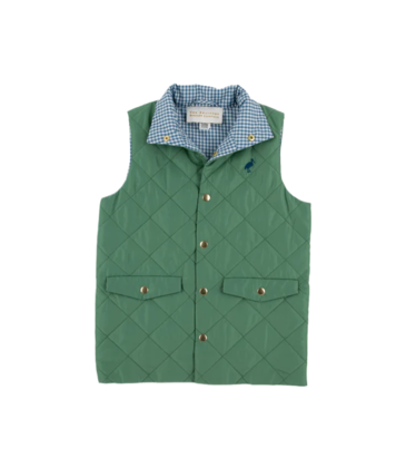 The Beaufort Bonnet Company TBBC Vaughn Vest - Gallatin Green/Barnsley Blue Mini Gingham