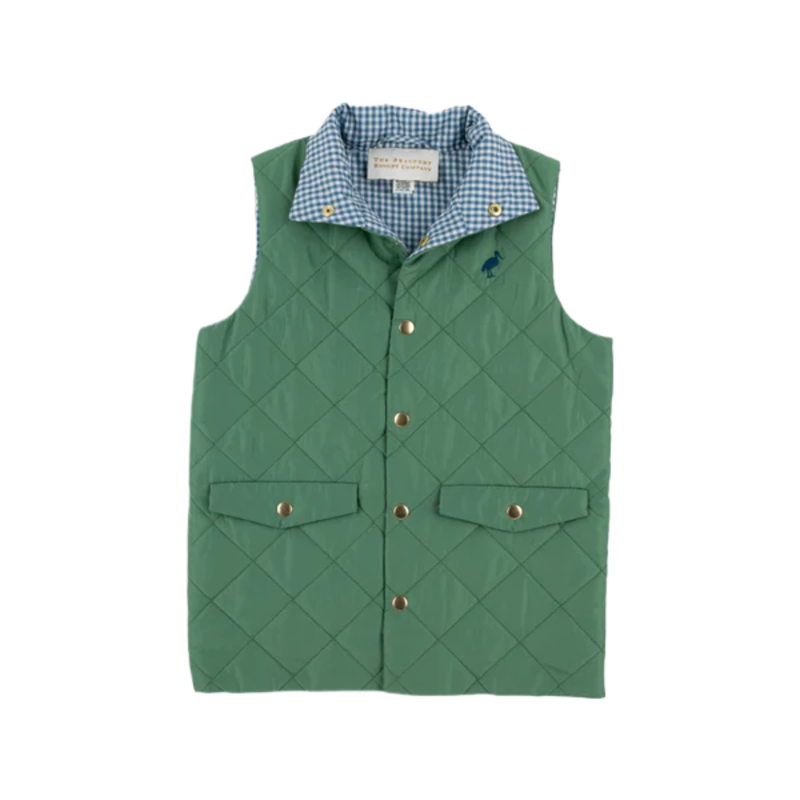 The Beaufort Bonnet Company TBBC Vaughn Vest - Gallatin Green/Barnsley Blue Mini Gingham