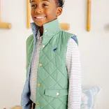 The Beaufort Bonnet Company TBBC Vaughn Vest - Gallatin Green/Barnsley Blue Mini Gingham