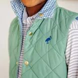 The Beaufort Bonnet Company TBBC Vaughn Vest - Gallatin Green/Barnsley Blue Mini Gingham