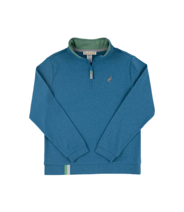 The Beaufort Bonnet Company TBBC Prepletic Hayword Half Zip - Barnsley Blue/Grantley Gray