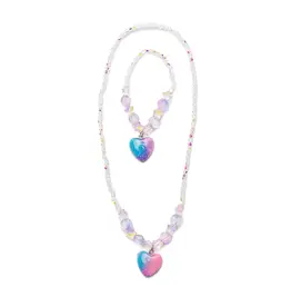 Great Pretenders Great Pretenders Galaxy Heart Necklace & Bracelet Set
