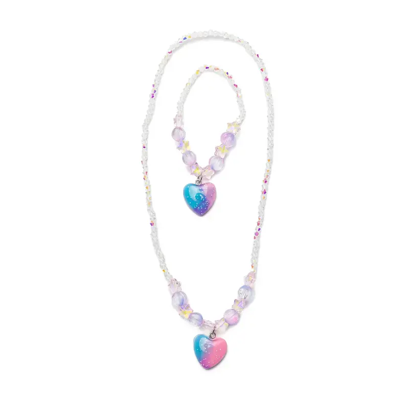 Great Pretenders Great Pretenders Galaxy Heart Necklace & Bracelet Set