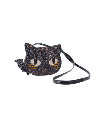 Great Pretenders Great Pretenders Cat's Meow Black Chunky Glitter Kitty Purse