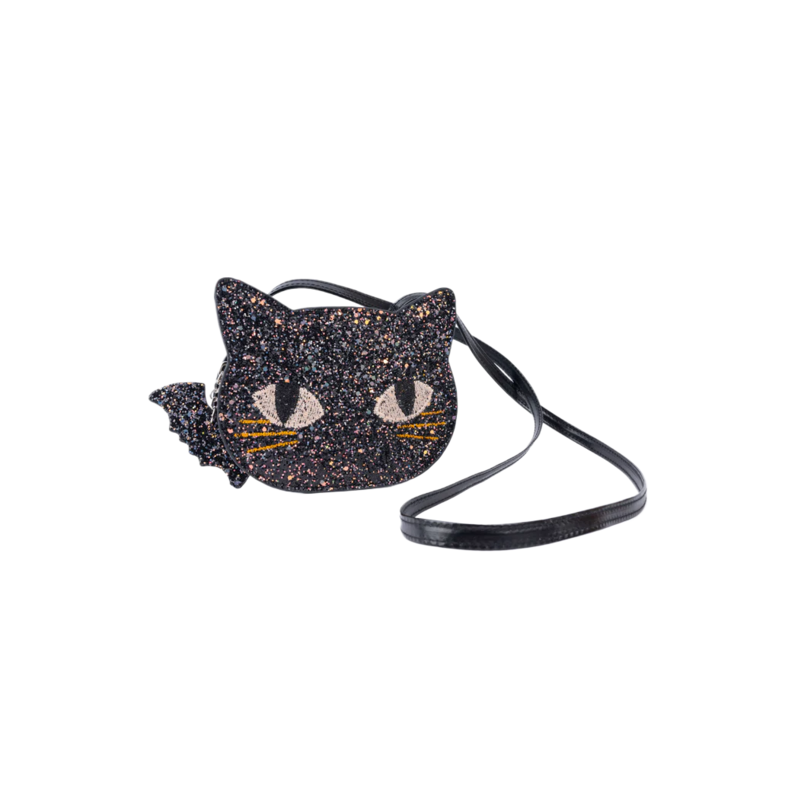 Great Pretenders Great Pretenders Cat's Meow Black Chunky Glitter Kitty Purse