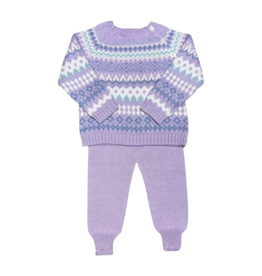 Mi Lucero Mi Lucero Lavender Fair Isle Jogger Set