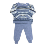 Mi Lucero Mi Lucero Chambray Fair Isle Jogger Set