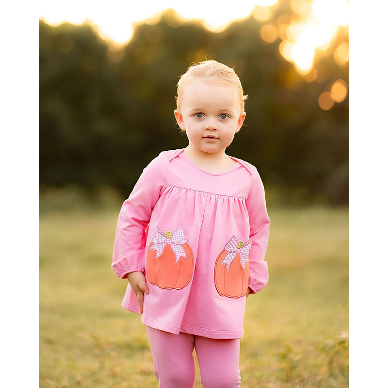 The Yellow Lamb The Yellow Lamb Tabby Tunic/Legging Set - Pumpkins
